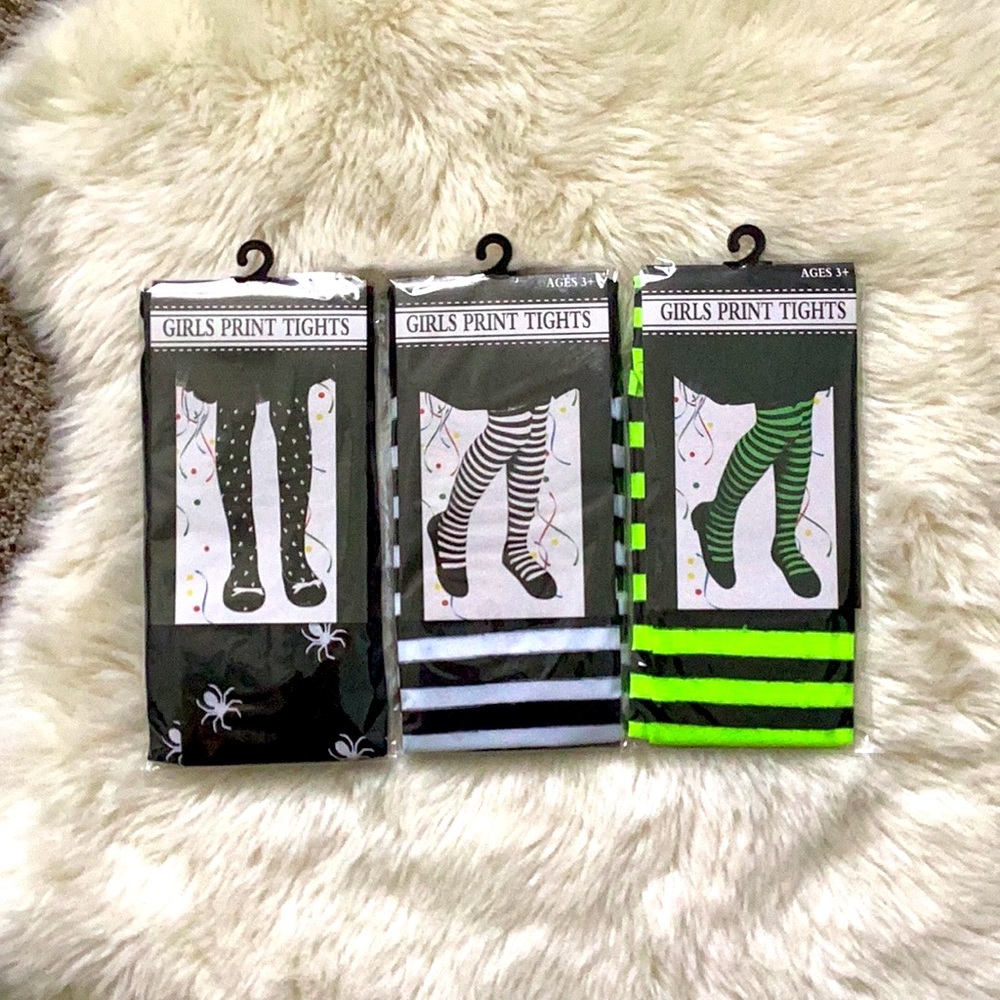 Girls pattern tights 3+ NWT